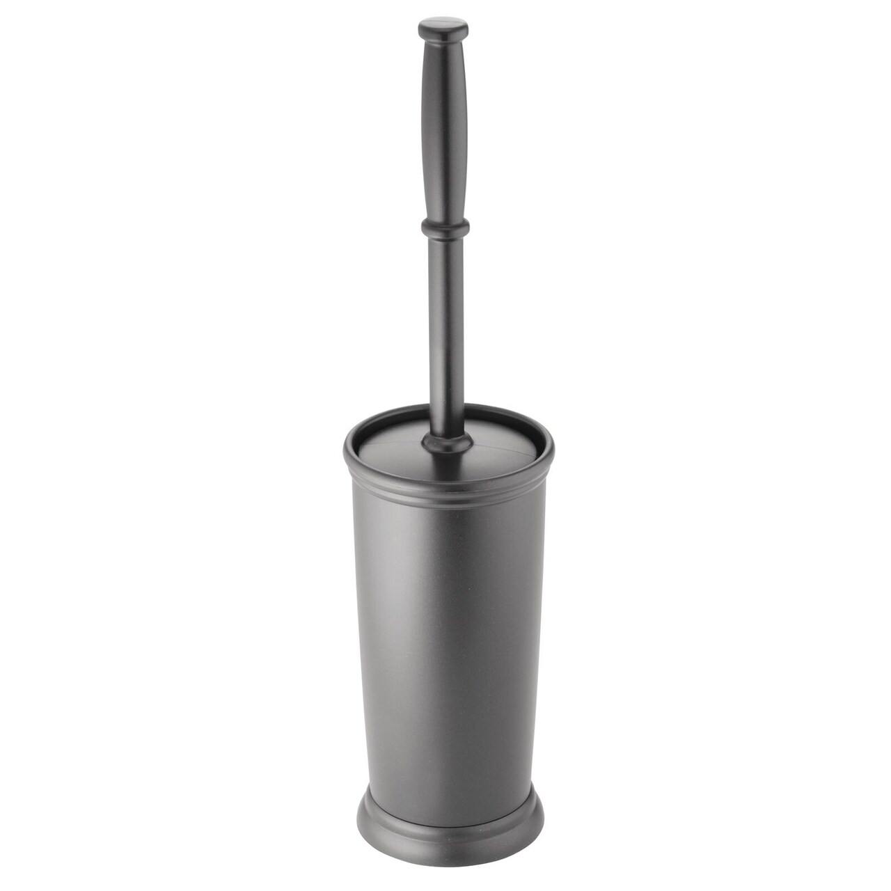 mDesign Compact Plastic Bathroom Toilet Bowl Brush and Holder